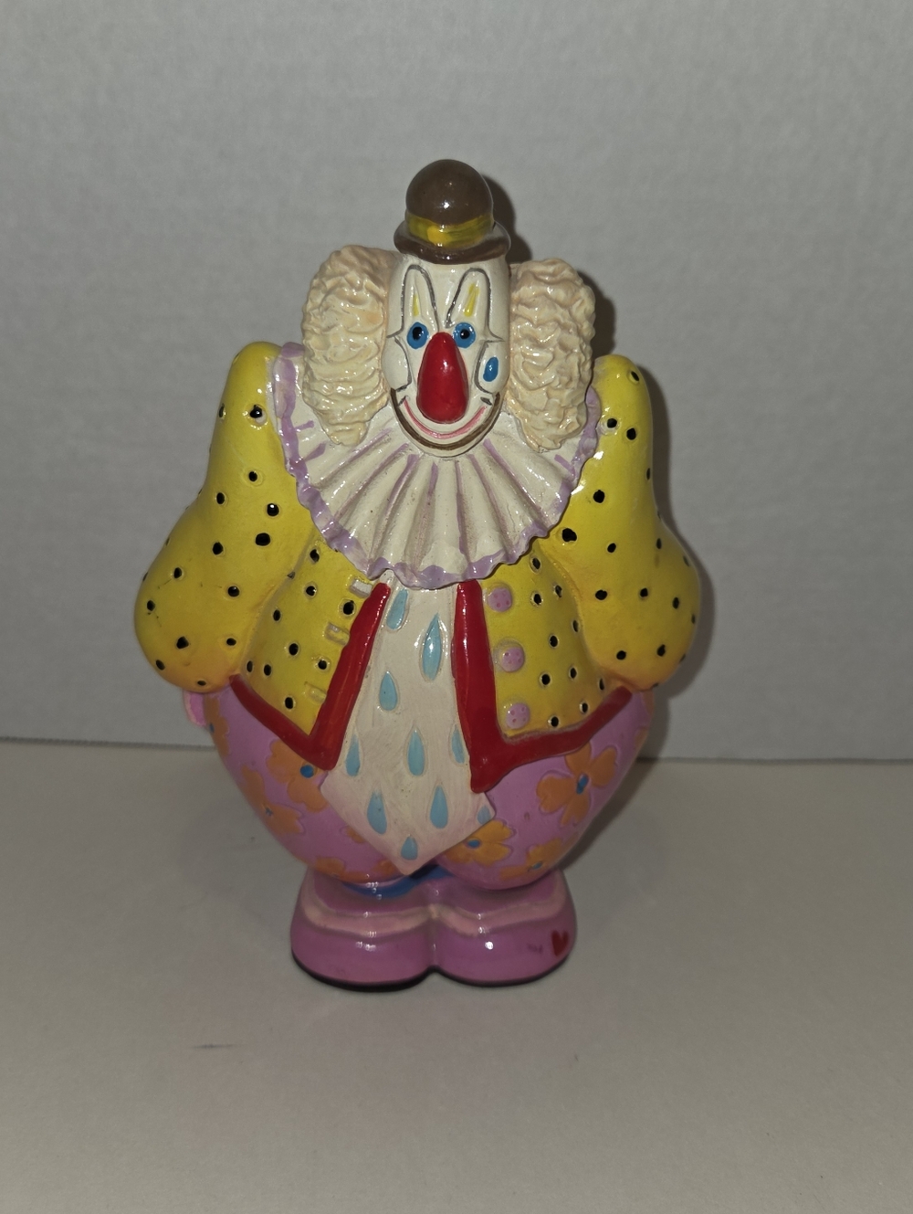 Vintage 1980s Small World Importing hard plastic clown piggy bank